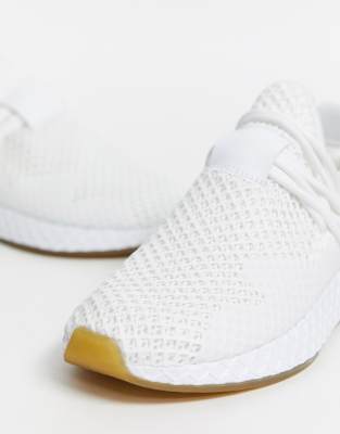 adidas originals deerupt trainers in triple white