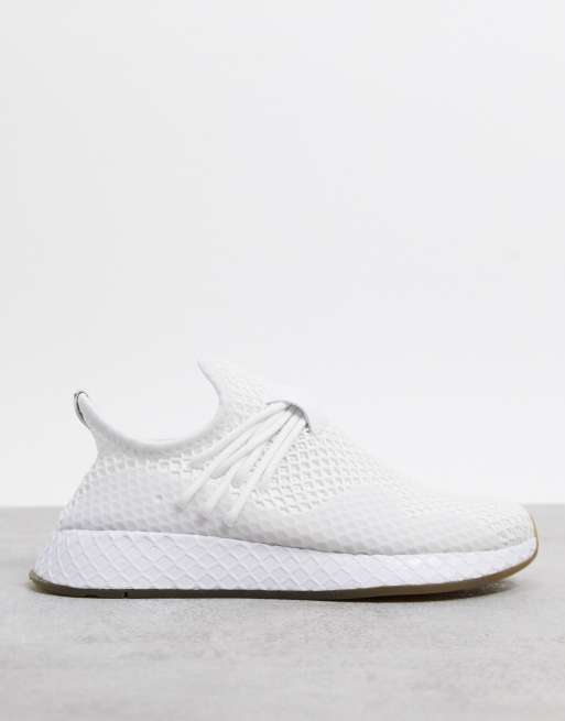 Adidas originals deerupt trainers in discount triple white