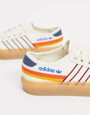 adidas originals delpala happy camping sneakers in off white