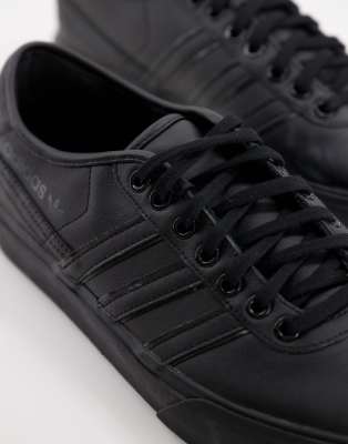 all black adidas leather