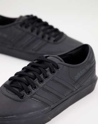 all black adidas leather