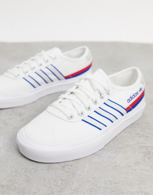 adidas Originals Delpala trainers in white and blue