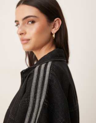 adidas Originals demin track top in black