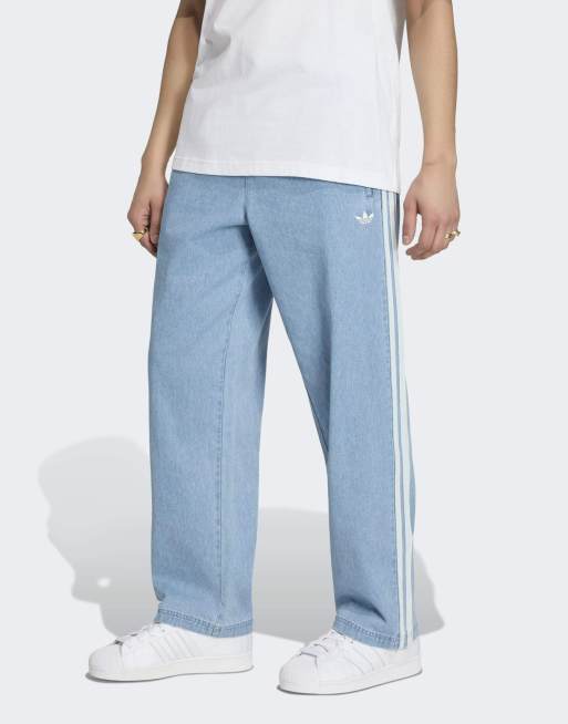 adidas Originals Denim firebird track pants in light blue | ASOS