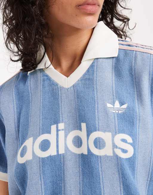 adidas Originals – Denim-Fußballoberteil in Blau, 3 von 4
