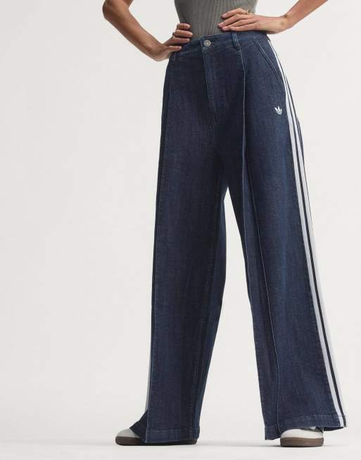 adidas Originals Denim-Hose mit Falten und weitem Bein in Indigo-Denim, 2 von 7