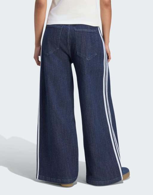 adidas Originals Denim-Hose mit Falten und weitem Bein in Indigo-Denim, 3 von 7
