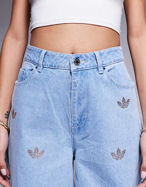 adidas Originals denim jeans with rhinestone embellishment adidas Originals denim jeans with rhinestone embellishment