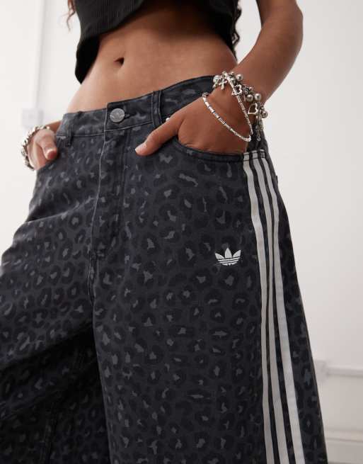 adidas Originals denim jorts in black leopard print | ASOS
