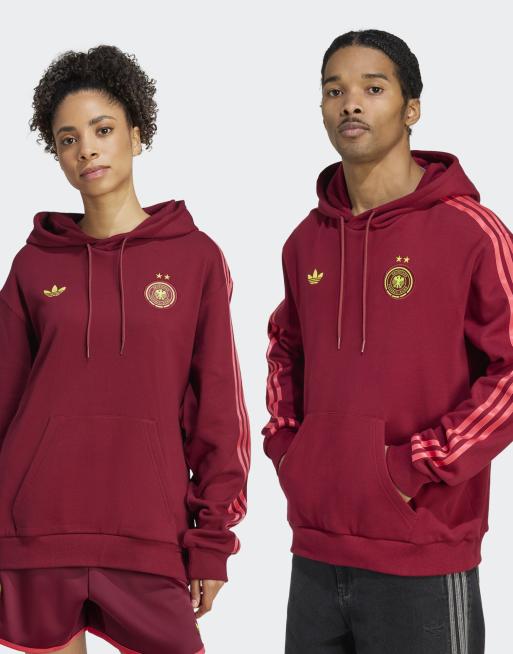 adidas Originals – Deutschland – Kapuzenpullover in Team Coll Burgunderrot 2