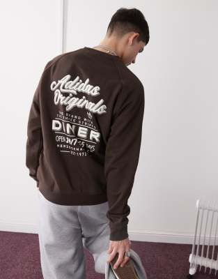 adidas Originals adidas Originals diner graphic sweatshirt in brown