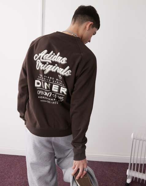 adidas Originals – Diner – Sweatshirt in Braun mit Grafikprint - view 1