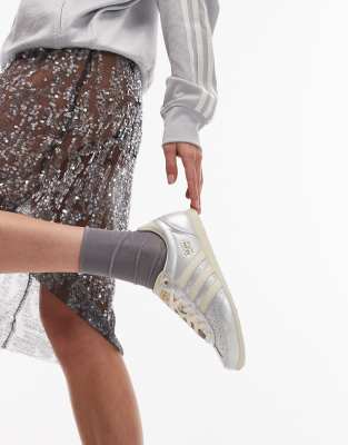 adidas Originals Disco Japan trainers in metallic silver - Exclusive at ASOS - View 3