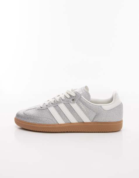 adidas Originals Disco Samba OG trainers in silver glitter Exclusive at ASOS - view 2