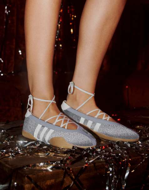 adidas Originals - Disco Taekwondo Mei - Sølvfarvede ballerina-sneakers med glimmer - Kun hos ASOS - view 1