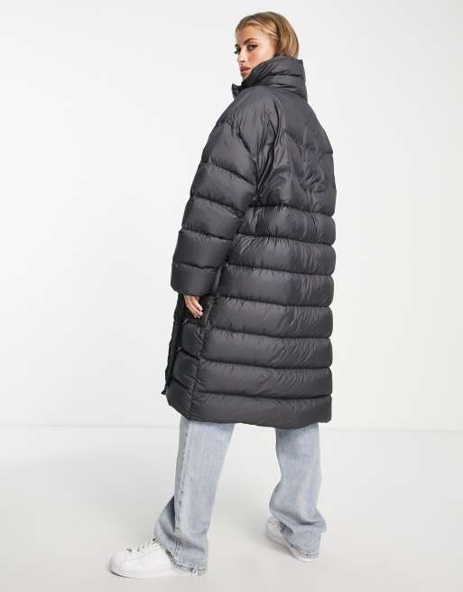 servitrice græs konjugat adidas Originals down funnel neck padded long coat in black | ASOS