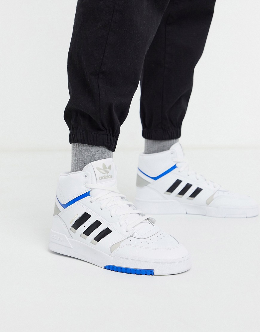 Adidas Originals drop step hi top trainers in white