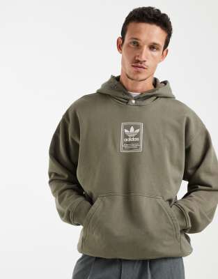 Originals - Elevated gfx - Kapuzenpullover in Olive Strata-Grün Grün XL
