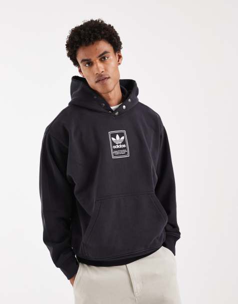 adidas Originals – Elevated GFX – Svart huvtröja - view 1