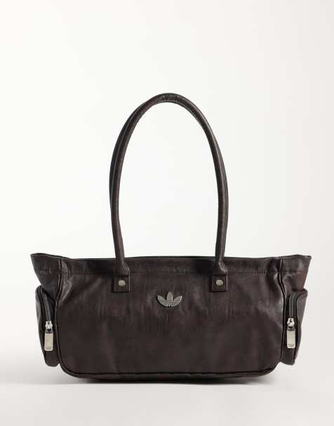 adidas Originals elongated shoulder bag in washed brown - view 1