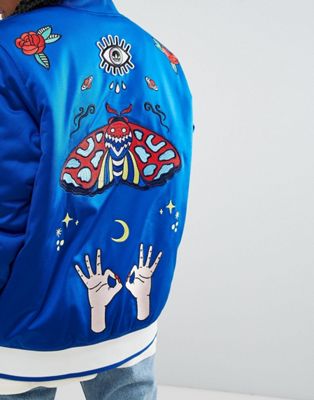 adidas embroidered bomber jacket