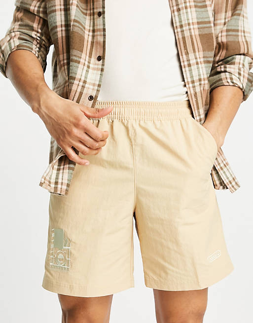 Shorts adidas Originals emblem woven shorts in tan 