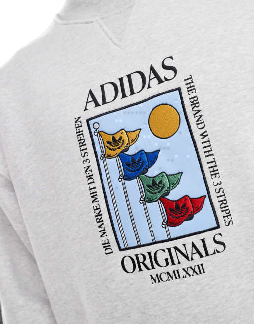 adidas Originals embroidered unisex sweatshirt in grey ASOS