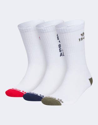 Energy 2.0 3-pack crew socks in white and multi