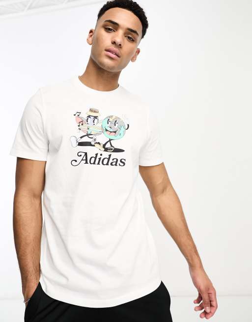 adidas Originals – Enjoy Summer – Biały T-shirt z dużą grafiką
