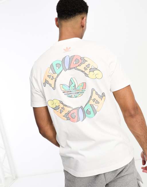 adidas Originals – Enjoy Summer – Biały T-shirt z nadrukiem na plecach