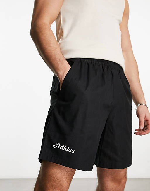 adidas Originals Enjoy Summer logo shorts in black | ASOS