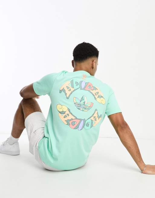 adidas Originals Enjoy Summer T shirt color menta pastello con stampa sul retro