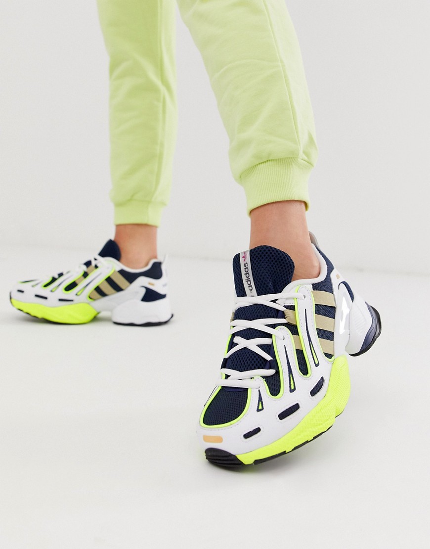 adidas Originals – EQT Gazelle – Marinblå och gula sneakers