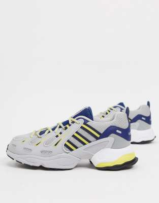 grey and yellow adidas trainers