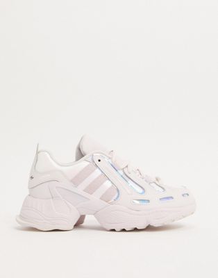 adidas originals eqt gazelle trainers in metallic pink and silver