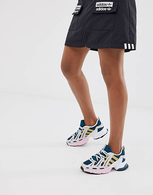adidas Originals EQT Gazelle trainers in navy and pink
