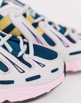 adidas originals eqt gazelle trainers in navy and pink