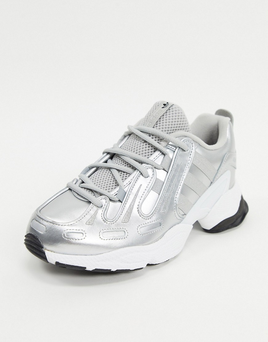 adidas Originals – EQT Gazelle – Vita och silverfärgade träningsskor-Flerfärgad
