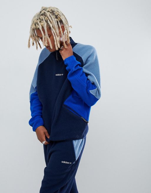 Frustrante Para un día de viaje Lleno adidas Originals EQT Polar Fleece Jacket In Navy DH5195 | ASOS