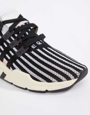 adidas originals eqt support mid adv trainers in black and pink