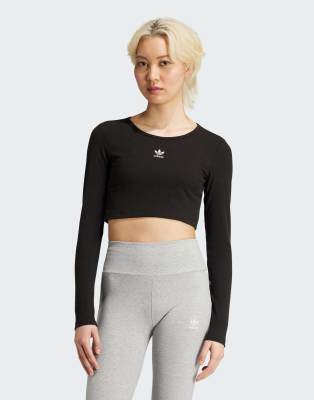 Adidas Originals Ess Crop Ls In Black - Asos Adidas New In 1st November 2024