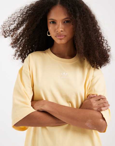 adidas Originals essential boyfriend t-shirt in yellow - view 1