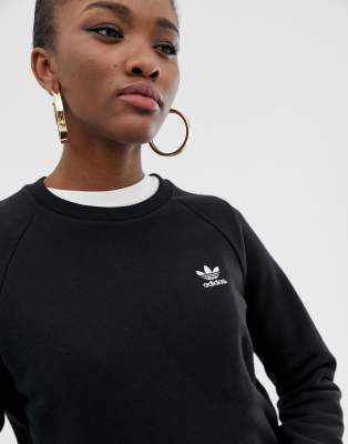 adidas originals essential crew neck sweat in black