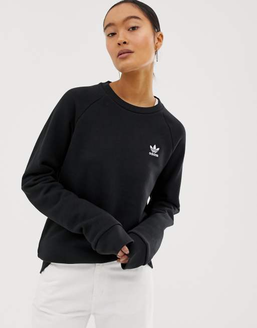 adidas Originals Essential crew neck sweat in black | ASOS