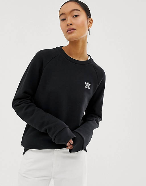 adidas Originals Essential crew neck sweatshirt in black | ASOS