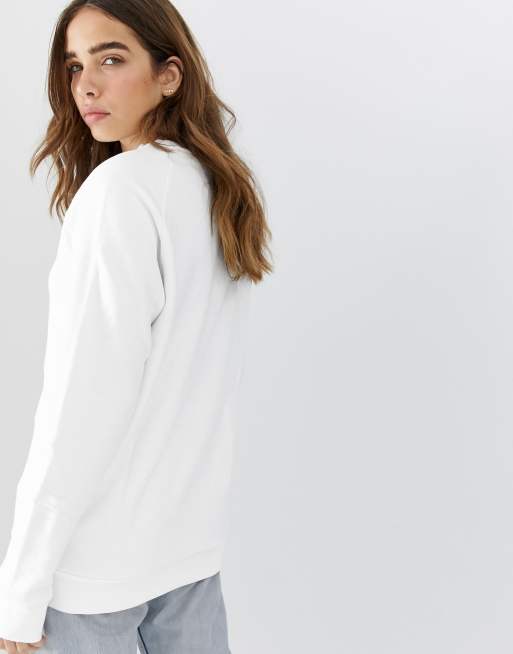 white adidas crew sweatshirt