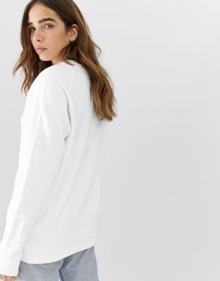 adidas white crew neck sweatshirt