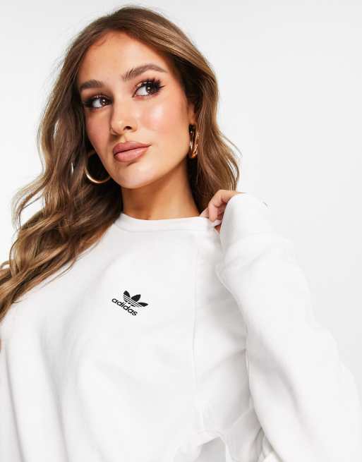 adidas Originals Essential crew neck sweatshirt in white ASOS