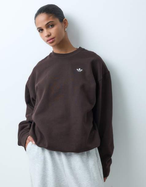 adidas Originals Essential crew sweatshirt in dark brown - view 1