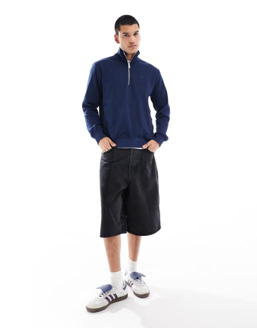 【adidas】Originals essential half zip sweat（送料込み） adidas Originals Essentials half zip sweat top in black | ASOS